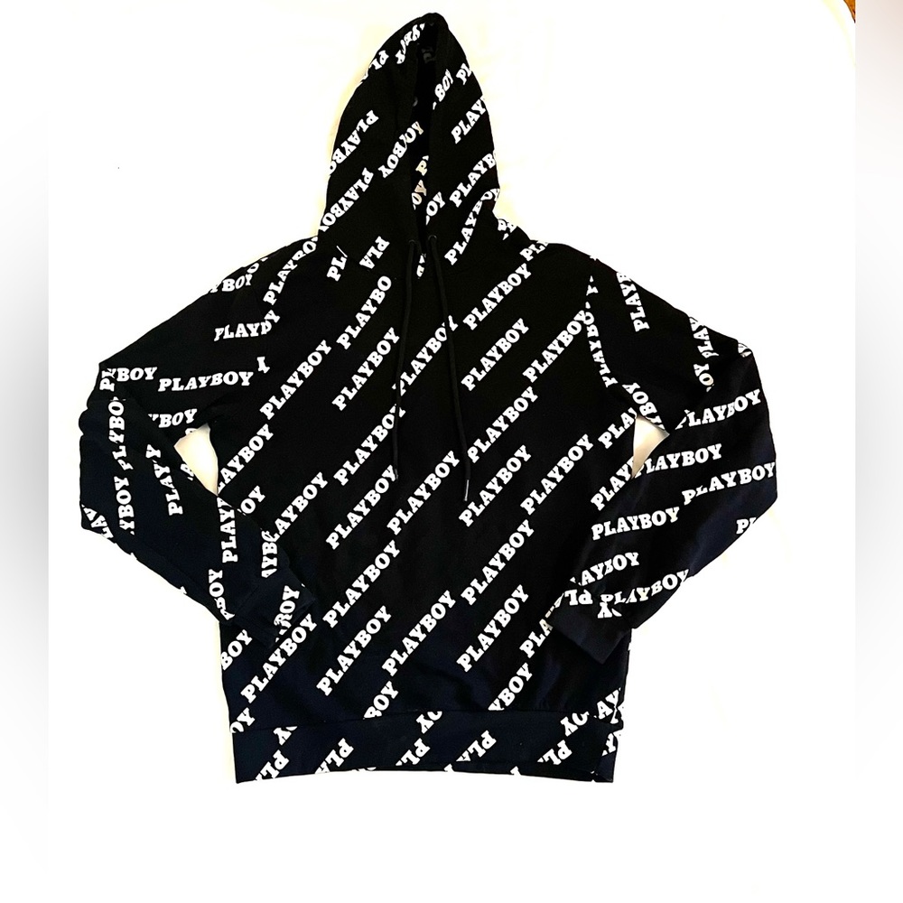 Playboy hoodie Size: M Flaw: missing one metal piece on drawstring
